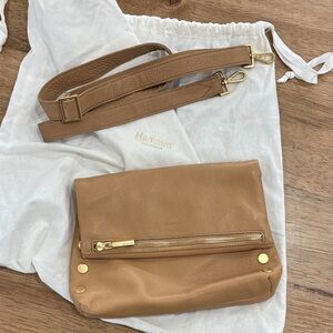 Hammitt Tan Leather Crossbody Bag with Gold Accents